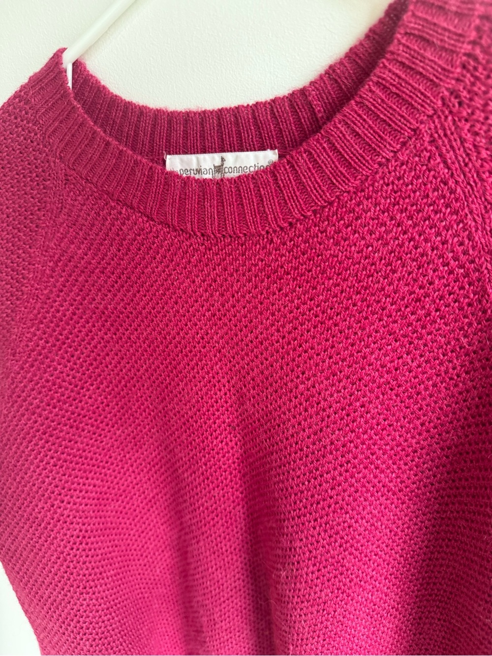 Peruvian Connection 100% Alpaca Knit Pullover Sweater Women Medium Magenta VTG - Picture 4 of 7